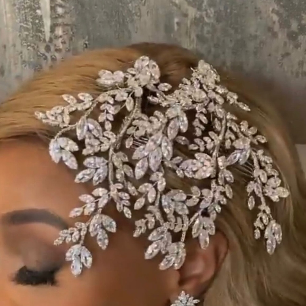 Sliver Crystal Bridal hair piece